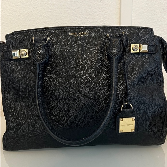 henri bendel Handbags - Henri Bendel Black Satchel with Gold Accents